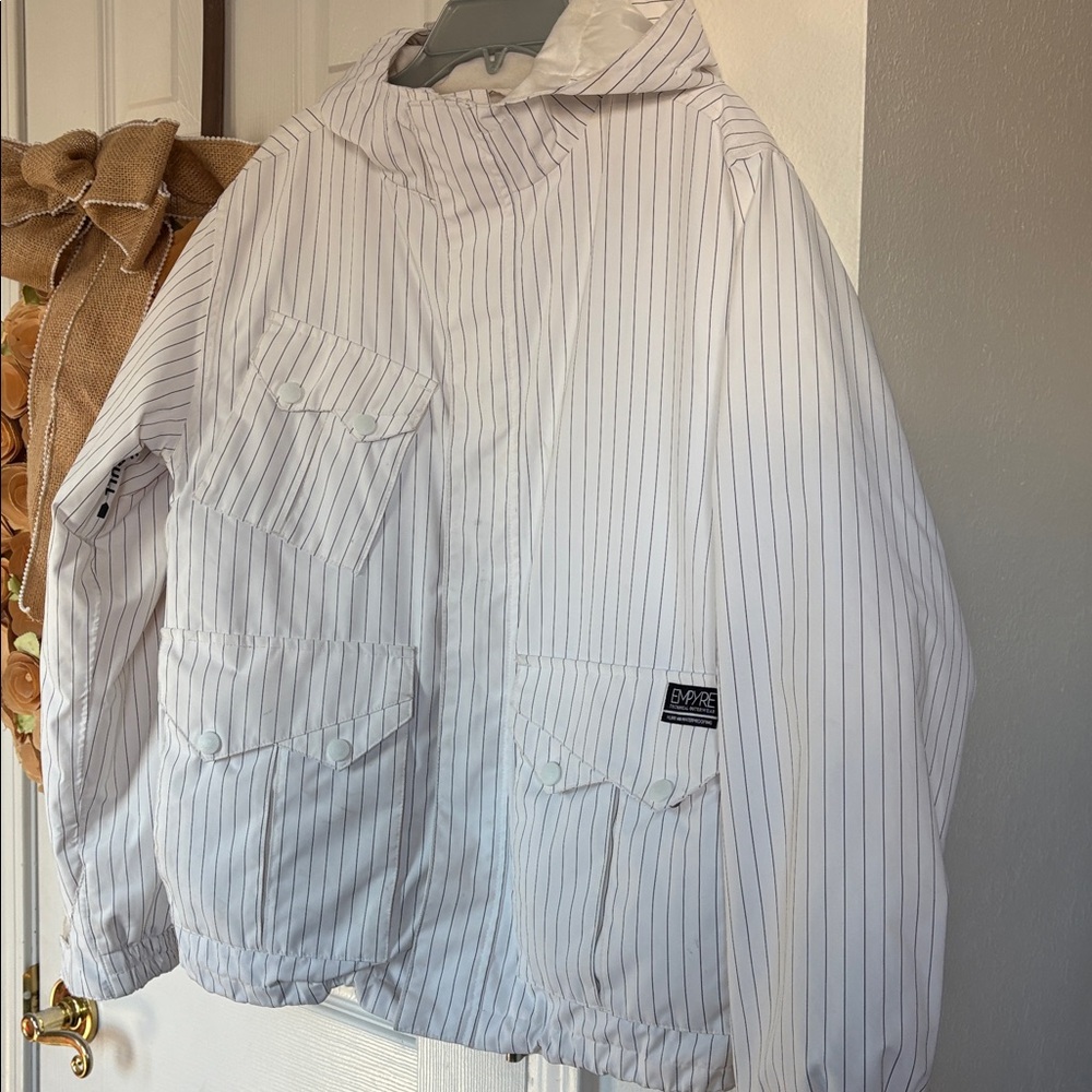 Empyre Striped White Windbreaker Jacket